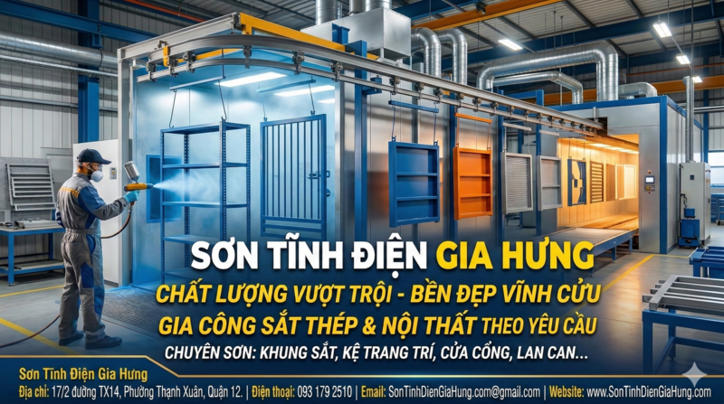 Xưởng Sơn Tĩnh Điện Quận Gò Vấp Gia Công Uy Tín, Giá Rẻ