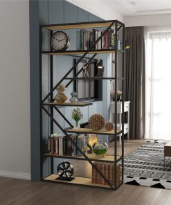 Kệ sắt trang trí hình chữ K khung mặt gỗ SGH-3168